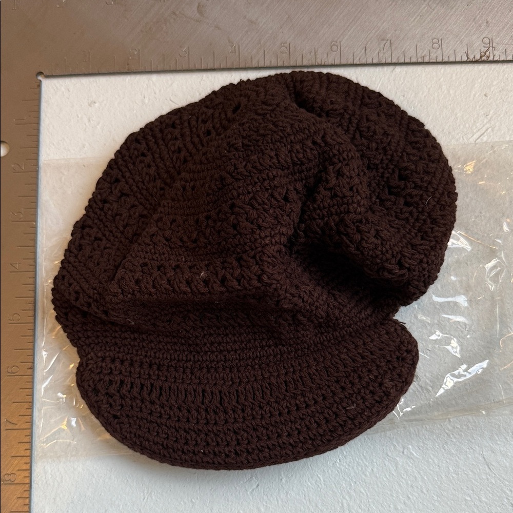 LeLaLo Chocolate Crochet Beanie Baby size